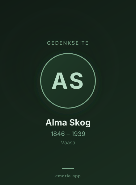 Gedenkportrait von Alma Skog