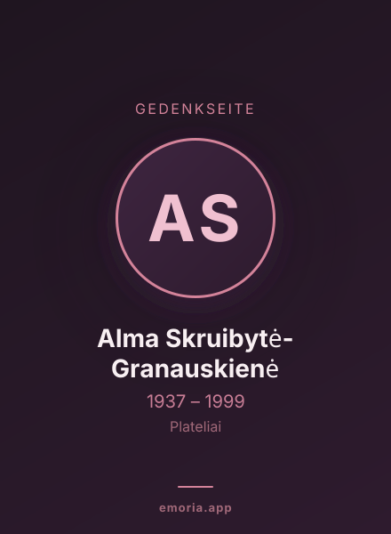 Gedenkportrait von Alma Skruibytė-Granauskienė