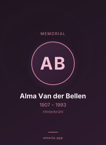 Memorial portrait of Alma Van der Bellen