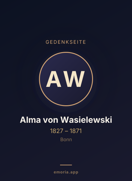Gedenkportrait von Alma von Wasielewski