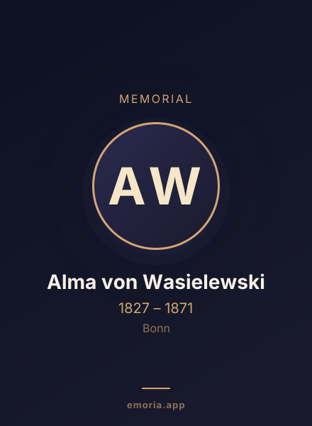 Memorial portrait of Alma von Wasielewski