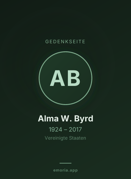 Gedenkportrait von Alma W. Byrd