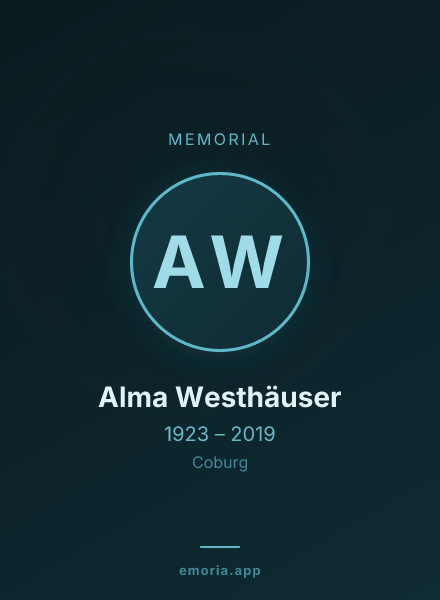 Memorial portrait of Alma Westhäuser