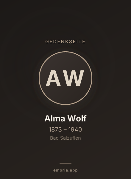 Gedenkportrait von Alma Wolf