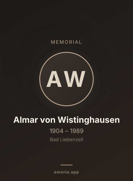 Memorial portrait of Almar von Wistinghausen
