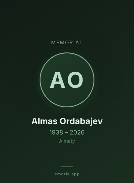 Memorial portrait of Almas Ordabajev