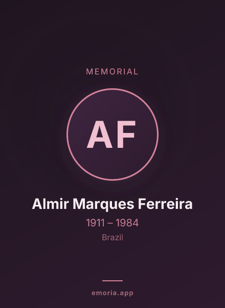 Memorial portrait of Almir Marques Ferreira