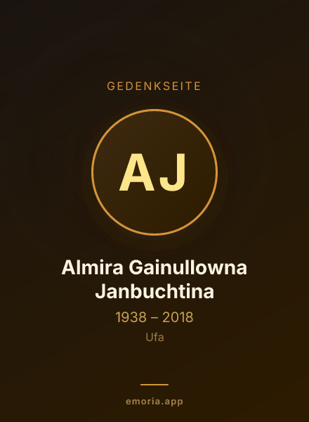 Gedenkportrait von Almira Gainullowna Janbuchtina