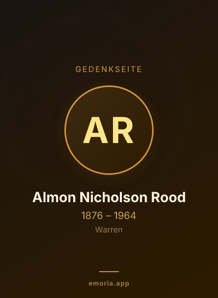 Gedenkportrait von Almon Nicholson Rood
