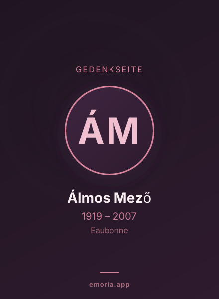 Gedenkportrait von Álmos Mező