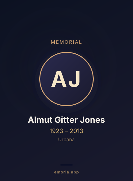Memorial portrait of Almut Gitter Jones