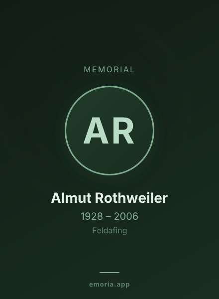 Memorial portrait of Almut Rothweiler