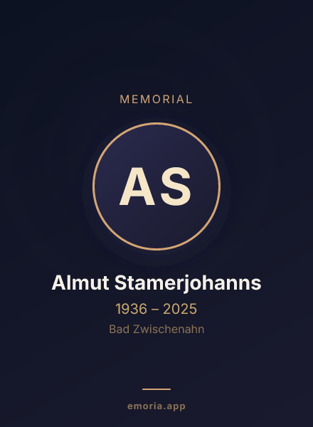 Memorial portrait of Almut Stamerjohanns