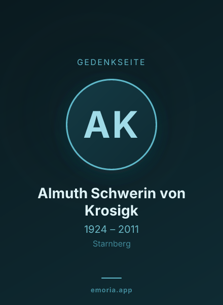 Gedenkportrait von Almuth Schwerin von Krosigk