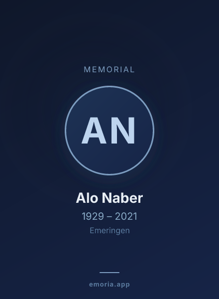 Memorial portrait of Alo Naber