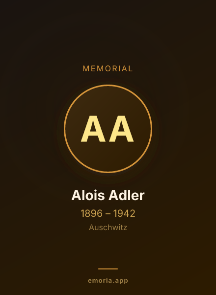 Memorial portrait of Alois Adler