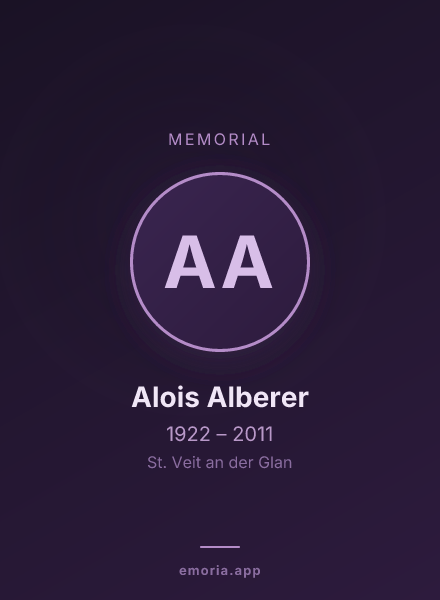 Memorial portrait of Alois Alberer