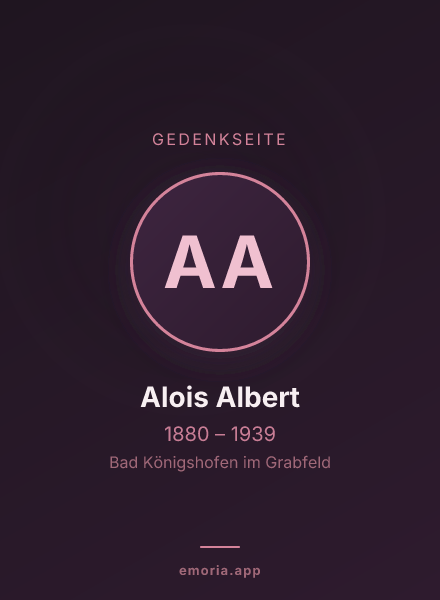 Gedenkportrait von Alois Albert