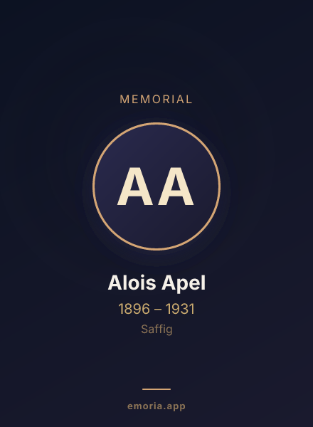 Memorial portrait of Alois Apel
