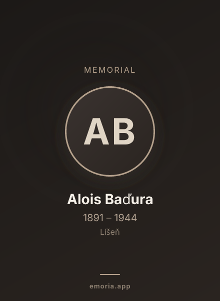 Memorial portrait of Alois Baďura