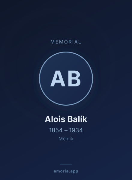 Memorial portrait of Alois Balík