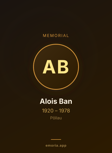 Memorial portrait of Alois Ban