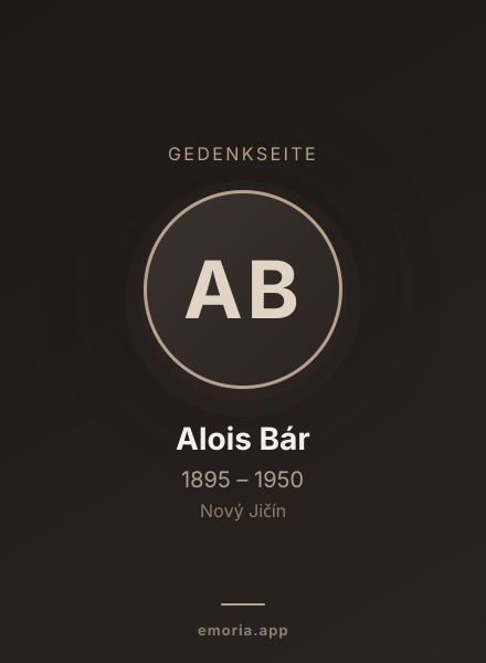 Gedenkportrait von Alois Bár