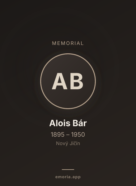 Memorial portrait of Alois Bár