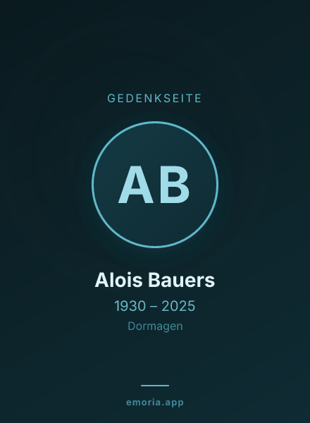 Gedenkportrait von Alois Bauers