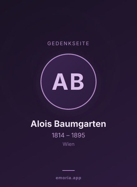 Gedenkportrait von Alois Baumgarten
