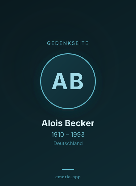 Gedenkportrait von Alois Becker