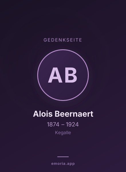 Gedenkportrait von Alois Beernaert
