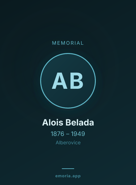 Memorial portrait of Alois Belada