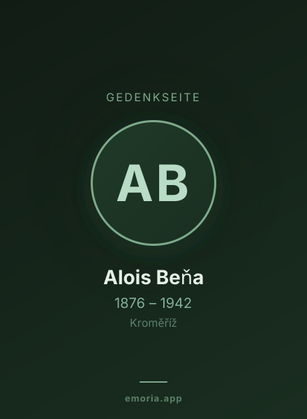 Gedenkportrait von Alois Beňa