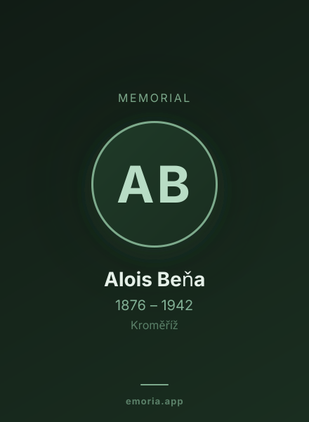 Memorial portrait of Alois Beňa