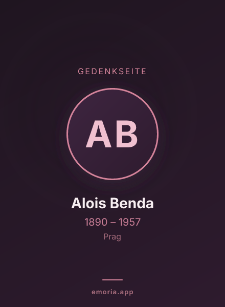 Gedenkportrait von Alois Benda