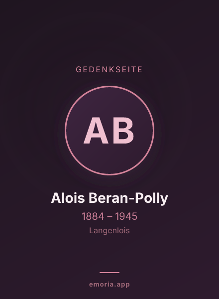Gedenkportrait von Alois Beran-Polly