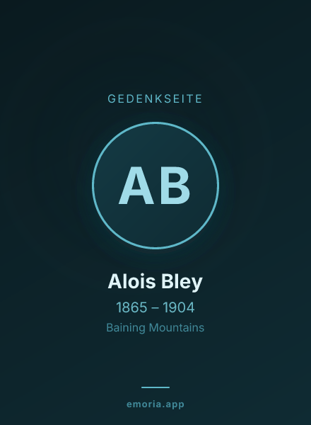 Gedenkportrait von Alois Bley
