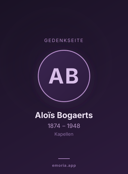 Gedenkportrait von Aloïs Bogaerts