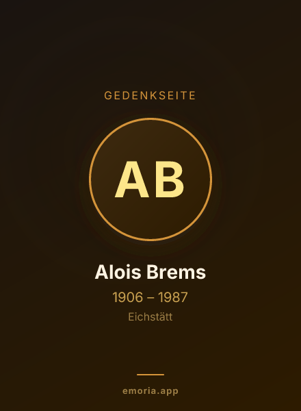 Gedenkportrait von Alois Brems
