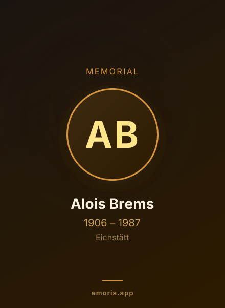 Memorial portrait of Alois Brems