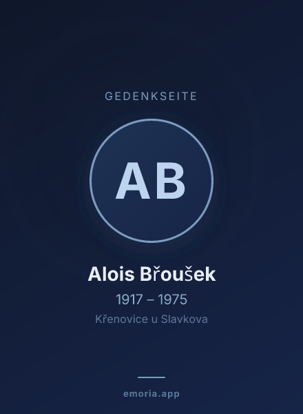 Gedenkportrait von Alois Břoušek