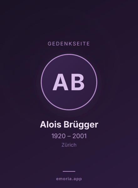 Gedenkportrait von Alois Brügger