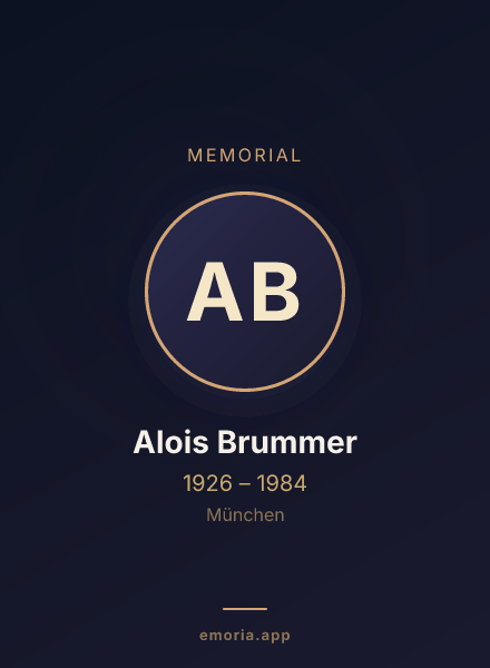 Memorial portrait of Alois Brummer