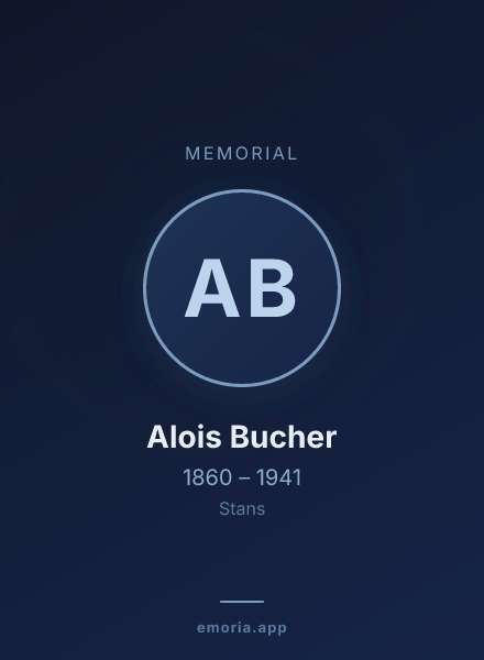 Memorial portrait of Alois Bucher