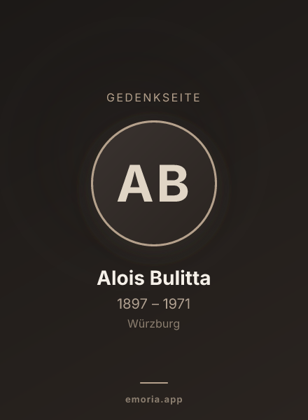 Gedenkportrait von Alois Bulitta