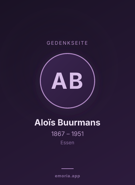 Gedenkportrait von Aloïs Buurmans