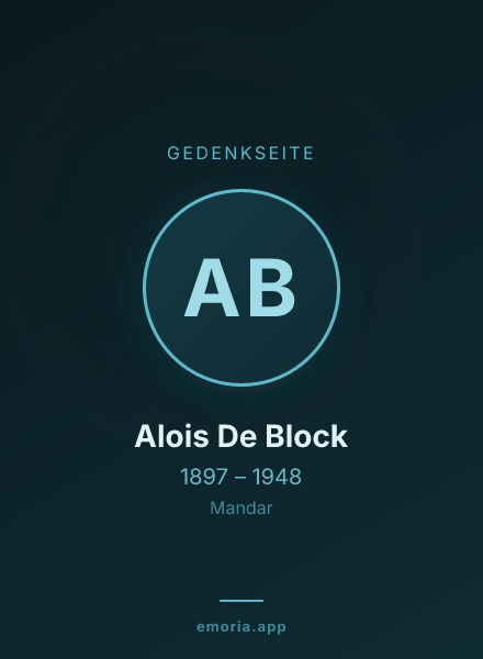 Gedenkportrait von Alois De Block