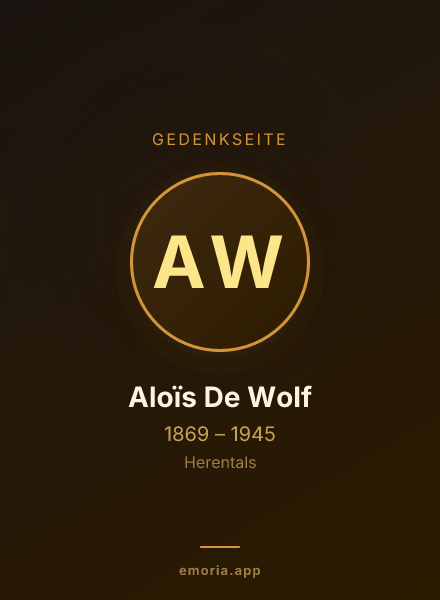 Gedenkportrait von Aloïs De Wolf