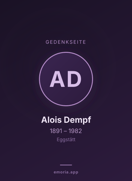 Gedenkportrait von Alois Dempf